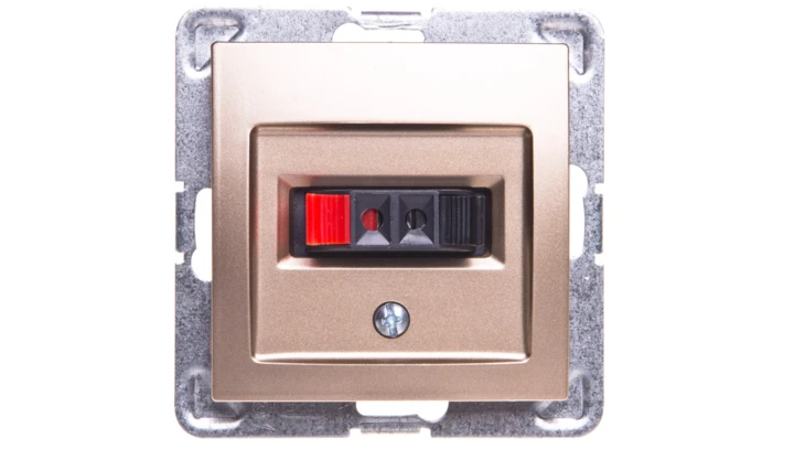 IMPRESJA Gniazdo głośnikowe pojedyncze złoty metalik GG-1Y/m/28