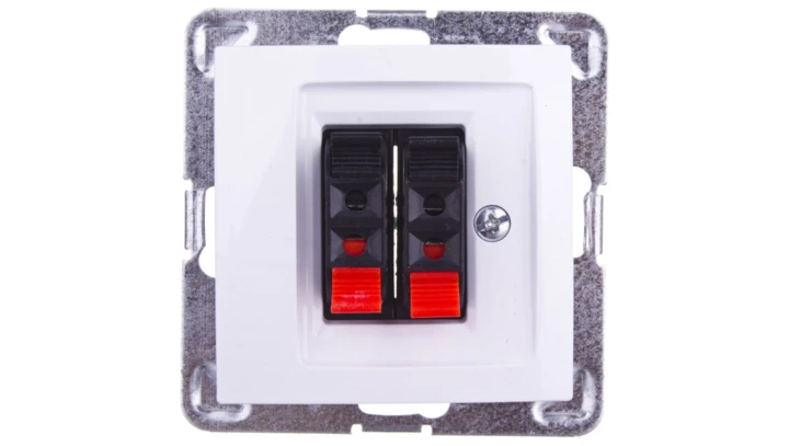 IMPRESJA Gniazdo głośnikowe podwójne białe GG-2Y/m/00