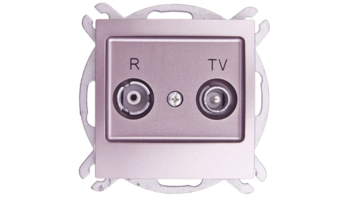 IMPRESJA Gniazdo antenowe RTV przelotowe 16dB tytan GPA-16YP/m/23