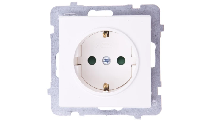 SONATA Gniazdo pojedyncze z/u Schuko z przesłonami ecru GP-1RSP/m/27