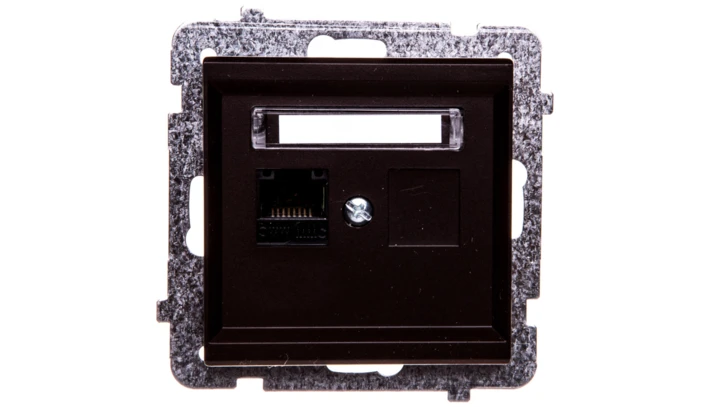 SONATA Gniazdo komputerowe pojedyncze RJ45 kat.5e czekoladowy metalik KRONE GPK-1R/K/m/40