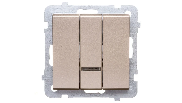 SONATA Łącznik potrójny z podświetleniem szampański złoty ŁP-13RS/m/39