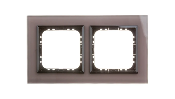 SONATA Ramka podwójna szare szkło / czarna R-2RGC/41/25