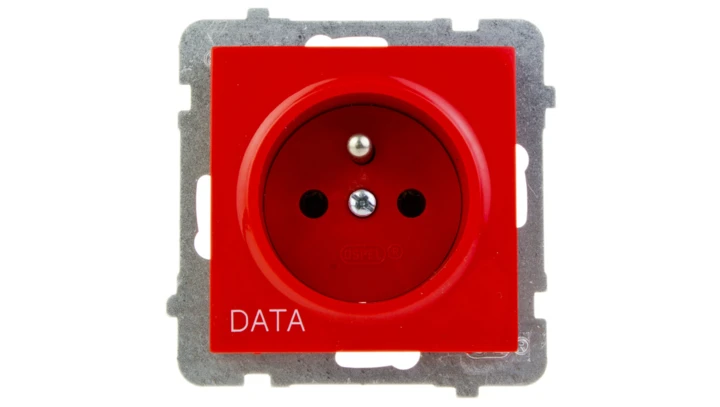 AS Gniazdo pojedyncze z/u DATA czerwone GP-1GZD/m/00