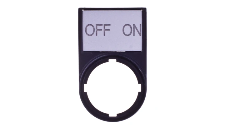 Tabliczka opisowa OFF-ON 50x30mm czarna prostokątna M22S-ST-GB10 216499