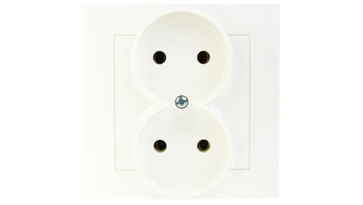 AS Gniazdo podwójne b/u ecru GP-2G/27