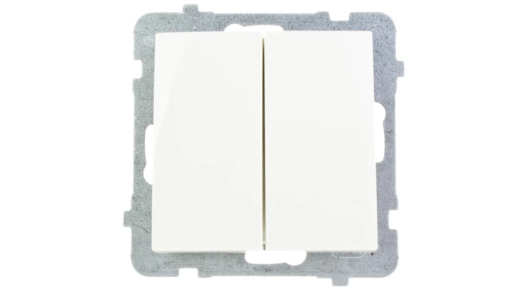 AS Przycisk podwójny zwierny ecru ŁP-17G/m/27