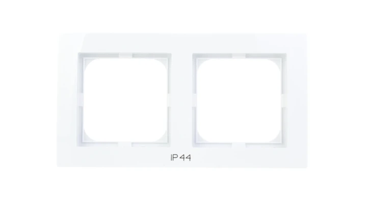 AS Ramka podwójna do łączników IP44 biała RH-2G/00
