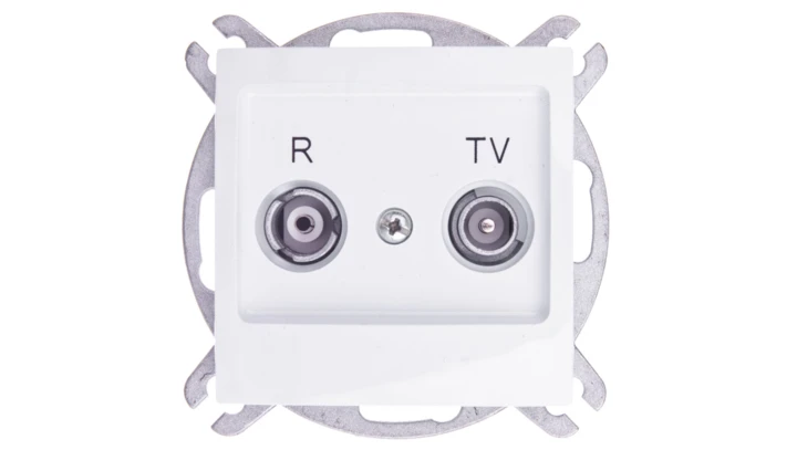 IMPRESJA Gniazdo antenowe RTV przelotowe 14dB białe GPA-14YP/m/00