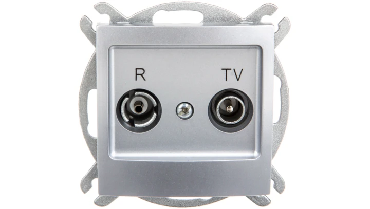 IMPRESJA Gniazdo antenowe RTV przelotowe 16dB srebrne GPA-16YP/m/18