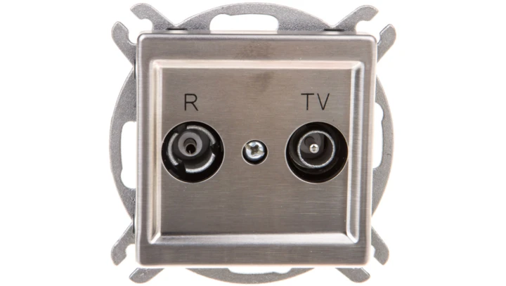 SONATA Gniazdo antenowe RTV przelotowe 14dB czarny metalik GPA-14RP/m/33