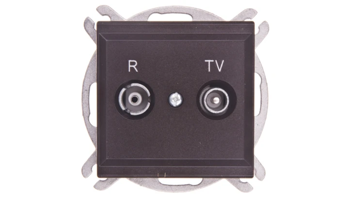 SONATA Gniazdo antenowe RTV przelotowe 14dB czekoladowy metalik GPA-14RP/m/40