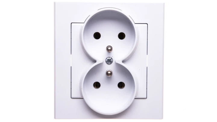 SONATA Gniazdo podwójne z/u białe GP-2RZ/00