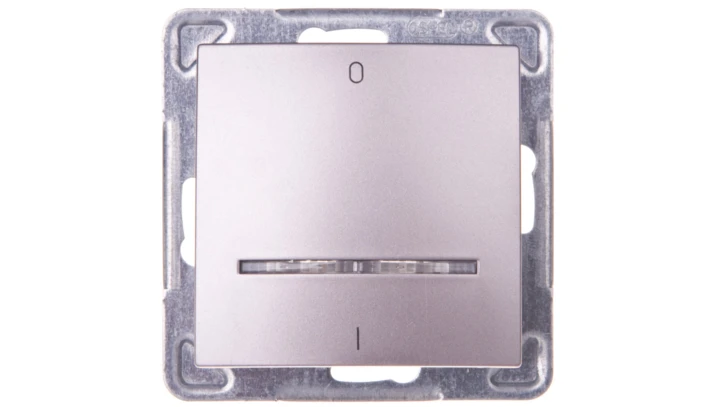 IMPRESJA Łącznik dwubiegunowy z podświetleniem tytan ŁP-11YS/m/23