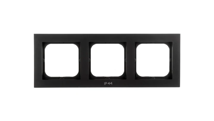 SONATA Ramka potrójna do łączników IP44 czarny metalik RH-3R/33