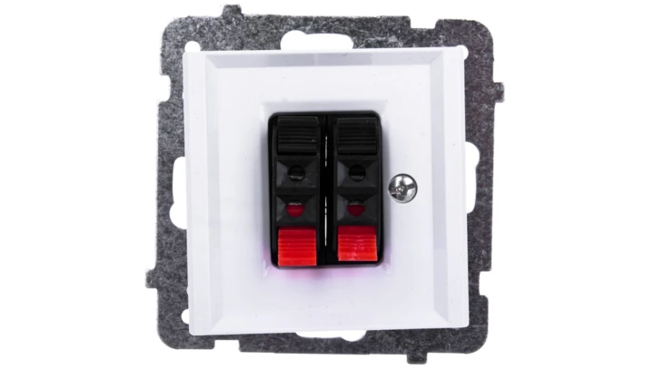 SONATA Gniazdo głośnikowe podwójne białe GG-2R/m/00