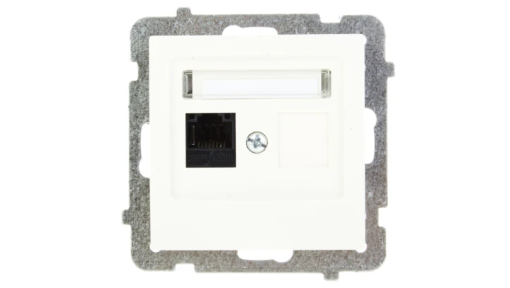 AS Gniazdo komputerowe pojedyncze RJ45 kat.5e MMC ecru GPK-1G/K/m/27