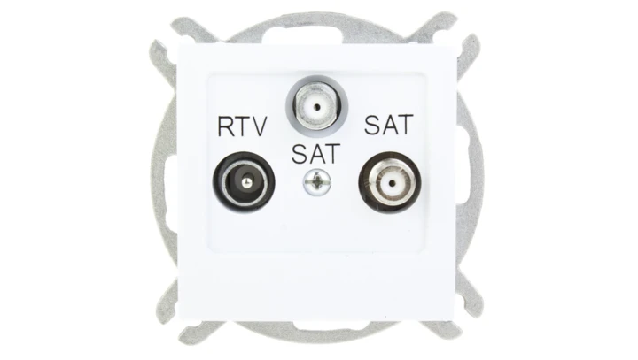 AS Gniazdo antenowe RTV-SAT-SAT białe GPA-G2S/m/00