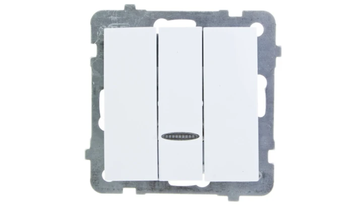 AS Łącznik potrójny z podświetleniem biały ŁP-13GS/m/00