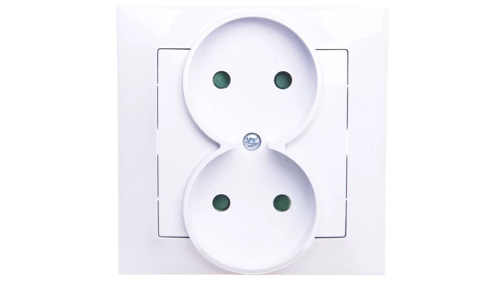 IMPRESJA Gniazdo podwójne b/u z przesłonami białe GP-2YP/00