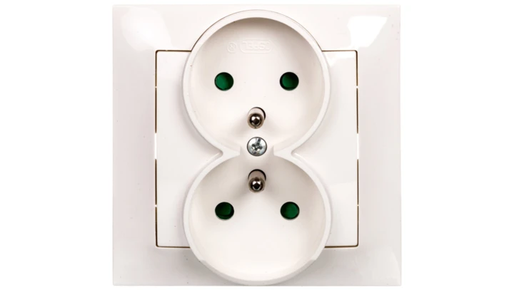 IMPRESJA Gniazdo podwójne z/u z przesłonami ecru GP-2YZP/27