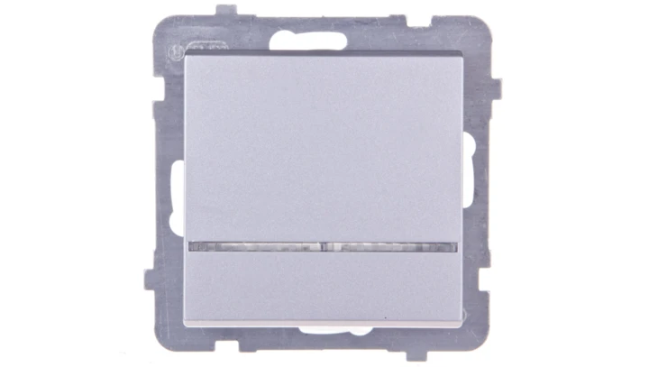 SONATA Łącznik pojedynczy z podświetleniem srebro mat ŁP-1RS/m/38