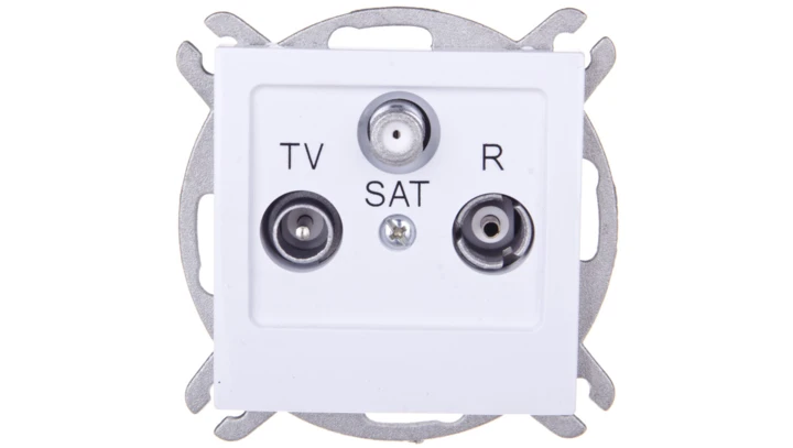 AS Gniazdo antenowe RTV-SAT przelotowe białe GPA-GSP/m/00