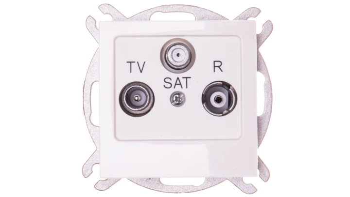 AS Gniazdo antenowe RTV-SAT przelotowe ecru GPA-GSP/m/27