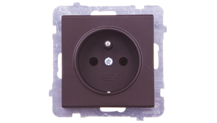 SONATA Gniazdo pojedyncze z/u czekoladowy metalik GP-1RZ/m/40