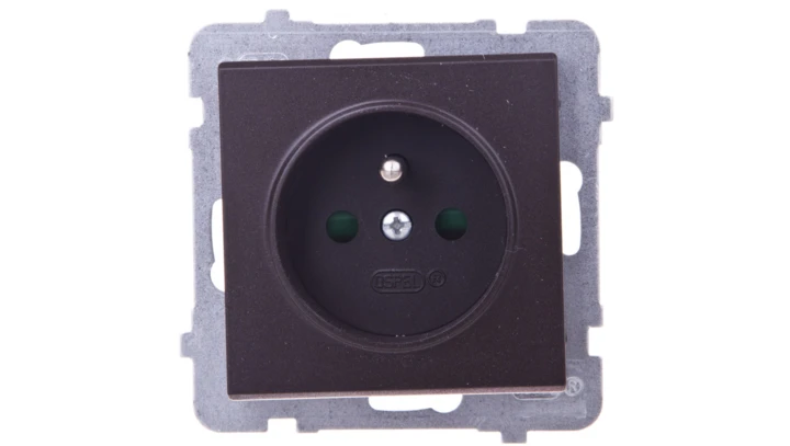 SONATA Gniazdo pojedyncze z/u z przesłonami czekoladowy metalik GP-1RZP/m/40