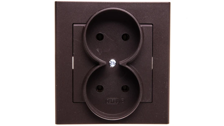 SONATA Gniazdo podwójne b/u czekoladowy metalik GP-2R/40