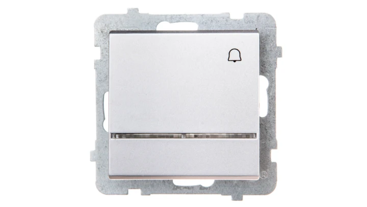 SONATA Przycisk /dzwonek/ z podświetleniem srebrny mat ŁP-6RS/m/38