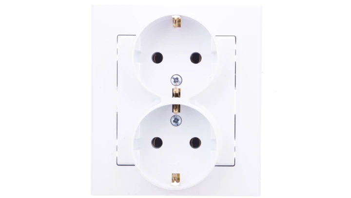 SONATA Gniazdo podwójne z/u Schuko białe GP-2RS/00