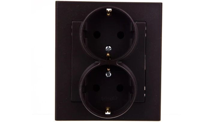 SONATA Gniazdo podwójne z/u Schuko czekoladowy metalik GP-2RS/40