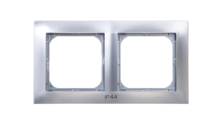 IMPRESJA Ramka podwójna do łączników IP44 srebrna RH-2Y/18