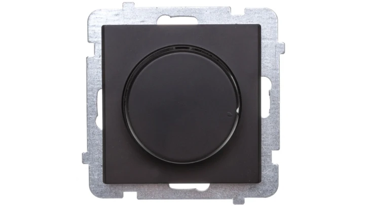 SONATA Ściemniacz przyciskowo-obrotowy /żarowy i halogenowy/ czarny metalik ŁP-8R/m/33