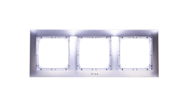 IMPRESJA Ramka potrójna do łączników IP44 srebrna RH-3Y/18