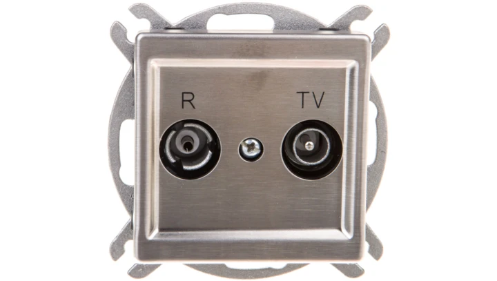 SONATA Gniazdo antenowe RTV przelotowe 10dB stal inox GPA-10RMP/m/37