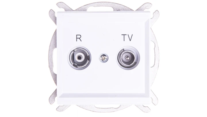 SONATA Gniazdo antenowe RTV przelotowe 10dB białe GPA-10RP/m/00