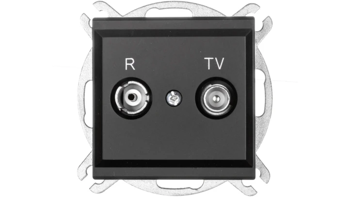 SONATA Gniazdo antenowe RTV zakończeniowe 10dB czarny metalik GPA-10RPZ/m/33