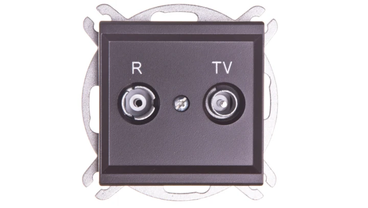 SONATA Gniazdo antenowe RTV zakończeniowe 10dB czekoladowy metalik GPA-10RPZ/m/40