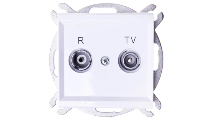 SONATA Gniazdo antenowe RTV przelotowe 14dB białe GPA-14RP/m/00