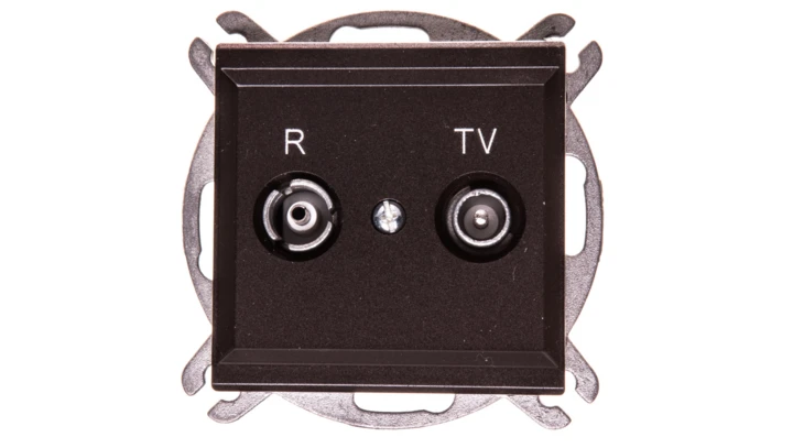 SONATA Gniazdo antenowe RTV przelotowe 16dB czekoladowy metalik GPA-16RP/m/40