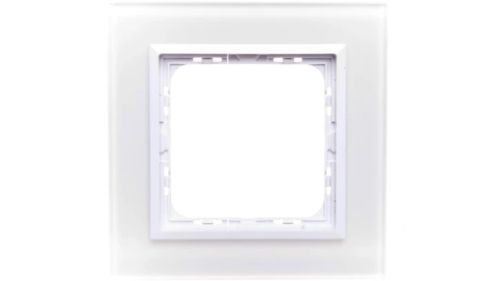 SONATA Ramka pojedyncza białe szkło / biała R-1RGC/31/00
