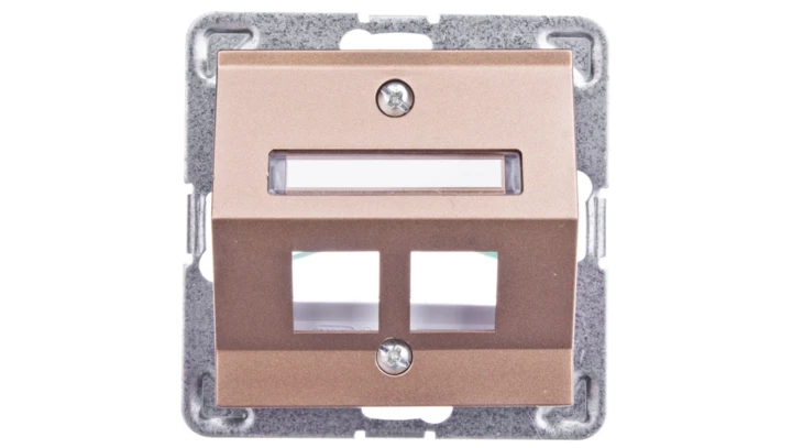 IMPRESJA Obudowa gniazda komputerowego podwójnego skośna złoty metalik GPK-2YS/p/28
