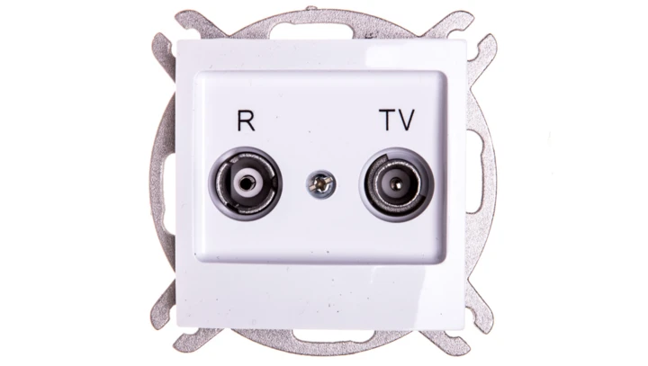 IMPRESJA Gniazdo antenowe RTV przelotowe 10dB białe GPA-10YP/m/00