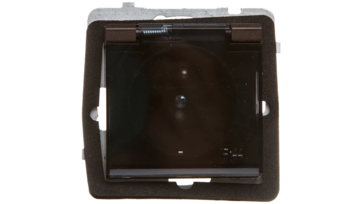 SONATA Gniazdo bryzgoszczelne z/u IP44 klapka przezroczysta czekoladowy metalik GPH-1RZ/m/40/d