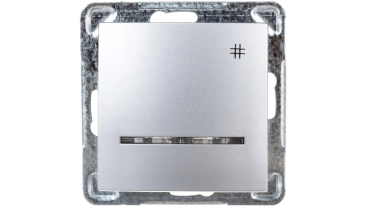 IMPRESJA Łącznik krzyżowy z podświetleniem srebrny ŁP-4YS/m/18