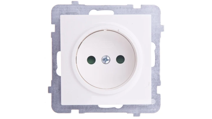 AS Gniazdo pojedyncze b/u z przesłonami ecru GP-1GP/m/27