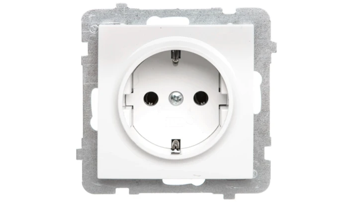 AS Gniazdo pojedyncze z/u Schuko ecru GP-1GS/m/27